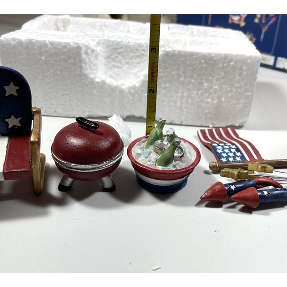 Mini World by Giftcraft 4th of July America 5 Pc. Flag Chair BBQ Fireworks Drink - Picture 8 of 8